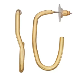 Napier Gold Tone Oval C-Hoop Earrings