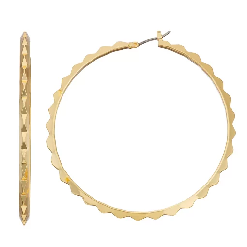 Nine West Gold Tone Large Wavy Click-It Earrings 1 Nine West Gold Tone Large Wavy Click-It Earrings -Napier Elegant shop 5808713