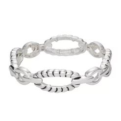 Napier Silver Tone Casual Twist Stretch Bracelet