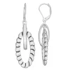Napier Silver Tone Casual Twist Double Drop Earrings
