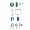 Napier Silver-Tone Hoops & Studs Earring Trio
