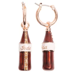 Napier Gold Tone Soda Bottle Hoop Earrings