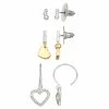 Nine West Silver Tone Heart Trio Earring Set