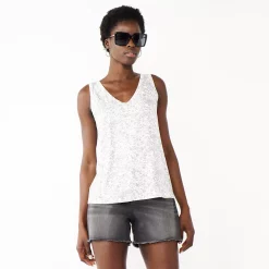 Women's Nine West Easy V-Neck Tank -Napier Elegant shop 6171582 Gray Flowy Animal