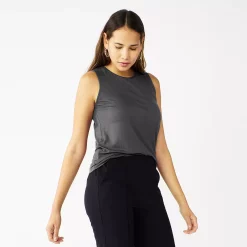 Nine West Essential Easy High-Neck Tank -Napier Elegant shop 6171805 Coal Heather