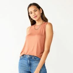 Nine West Essential Easy High-Neck Tank -Napier Elegant shop 6171805 Mocha Frosting