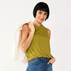 Nine West Essential Easy High-Neck Tank -Napier Elegant shop 6171805 Sergio Olive