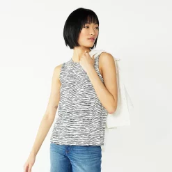 Nine West Essential Easy High-Neck Tank -Napier Elegant shop 6171805 White Horizon Stripe