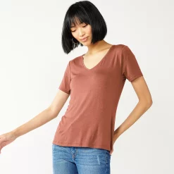 Women's Nine West Essential V-Neck Tee 13 Women's Nine West Essential V-Neck Tee -Napier Elegant shop 6172031 Mocha Frosting