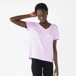 Women's Nine West Essential V-Neck Tee 18 Women's Nine West Essential V-Neck Tee -Napier Elegant shop 6172031 Purple Stroke Print